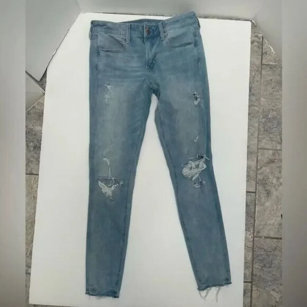 AMERICAN EAGLE SUPER SUPER Stretch x4 Jegging Jeans size 8‎ Long